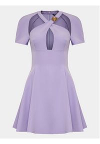 Just Cavalli Sukienka koktajlowa 74PBO904 Fioletowy Slim Fit. Kolor: fioletowy. Materiał: syntetyk. Styl: wizytowy #3