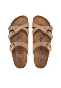 Birkenstock Klapki Franca Sfb 1022973 Beżowy. Kolor: beżowy. Materiał: skóra, nubuk
