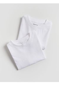 Reserved - Bawełniany t-shirt 2 pack - biały. Kolor: biały. Materiał: bawełna