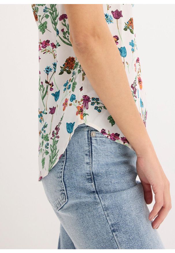 bonprix - Bluzka koszulowa. Kolor: biały. Długość rękawa: krótki rękaw. Długość: krótkie