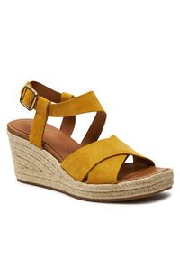 Geox Espadryle D Panarea D45UYD 00022 C2000 Żółty. Kolor: żółty. Materiał: skóra, zamsz #5