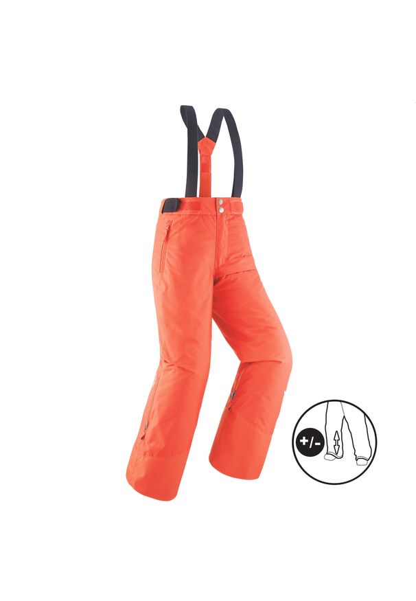 WEDZE - Spodnie narciarskie dla dzieci Wedze 500 PNF. Kolor: pomarańczowy. Materiał: materiał, dzianina. Sport: narciarstwo