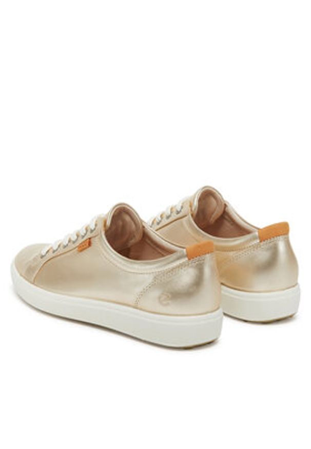ecco - ECCO Sneakersy Soft 7 43000361160 Złoty. Kolor: złoty. Materiał: skóra