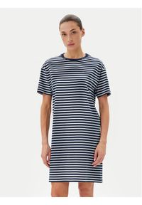 TOMMY HILFIGER - Tommy Hilfiger Sukienka codzienna UW0UW05937 Granatowy Regular Fit. Okazja: na co dzień. Kolor: niebieski. Materiał: bawełna. Typ sukienki: proste. Styl: casual