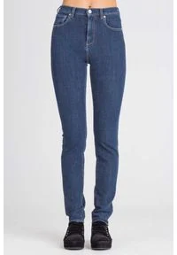 Pinko - GRANATOWE JEANSY TAYLOR PINKO. Stan: podwyższony. Kolor: niebieski. Materiał: jeans. Styl: klasyczny #1