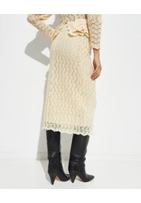 ISABEL MARANT - Koronkowa spódnica midi Evelina. Stan: podwyższony. Kolor: biały. Materiał: koronka. Wzór: koronka