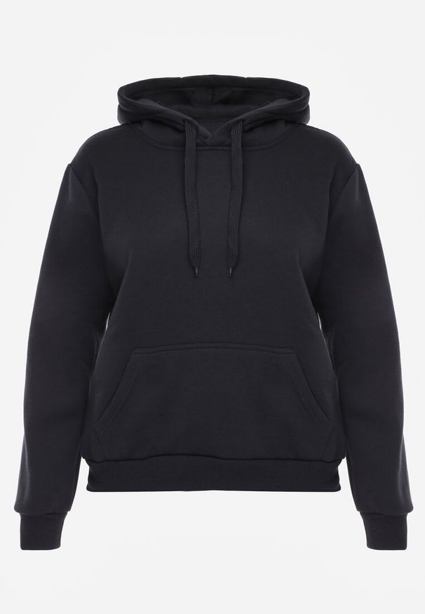 Renee - Granatowa Bluza z Kapturem Corbetes. Typ kołnierza: kaptur. Kolor: niebieski. Materiał: prążkowany, polar, tkanina, dresówka. Długość rękawa: długi rękaw. Długość: długie. Wzór: jednolity, gładki