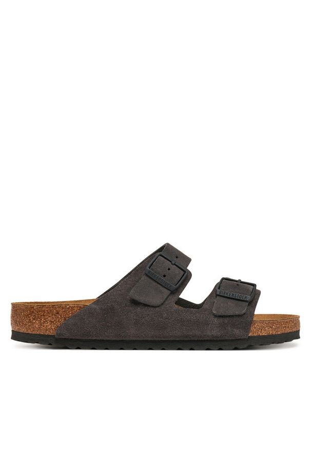 Klapki Birkenstock. Kolor: szary. Materiał: zamsz