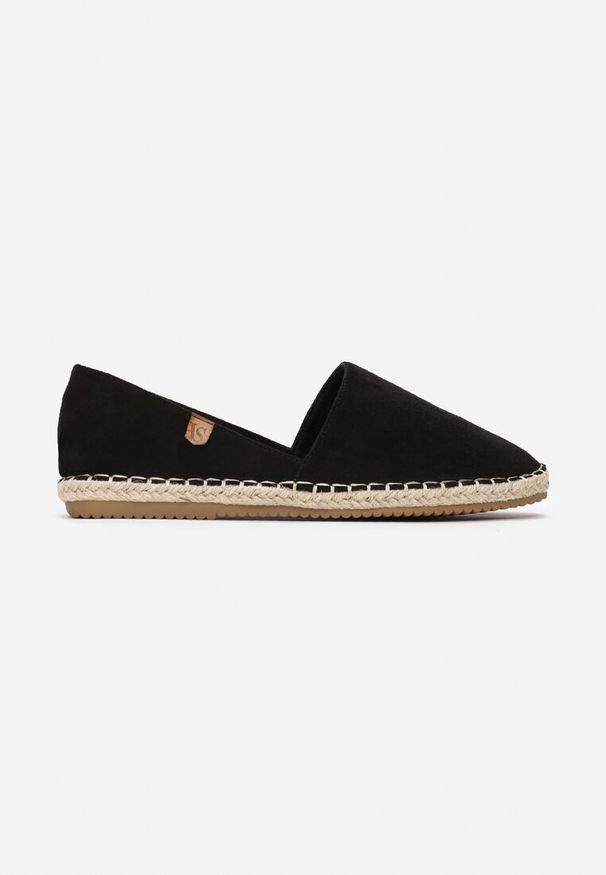 Renee - Czarne Espadryle Specialty. Zapięcie: bez zapięcia. Kolor: czarny. Materiał: materiał, jeans. Szerokość cholewki: normalna. Wzór: ażurowy