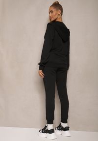 Renee - Czarny Casualowy Komplet Dresowy z Domieszką Bawełny Bluza z Kapturem i Spodnie Joggery Sineva. Kolor: czarny. Materiał: dresówka, bawełna #5