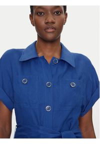Luisa Spagnoli Sukienka koszulowa Patrono 542264 Niebieski Regular Fit. Kolor: niebieski. Materiał: len. Typ sukienki: koszulowe #4