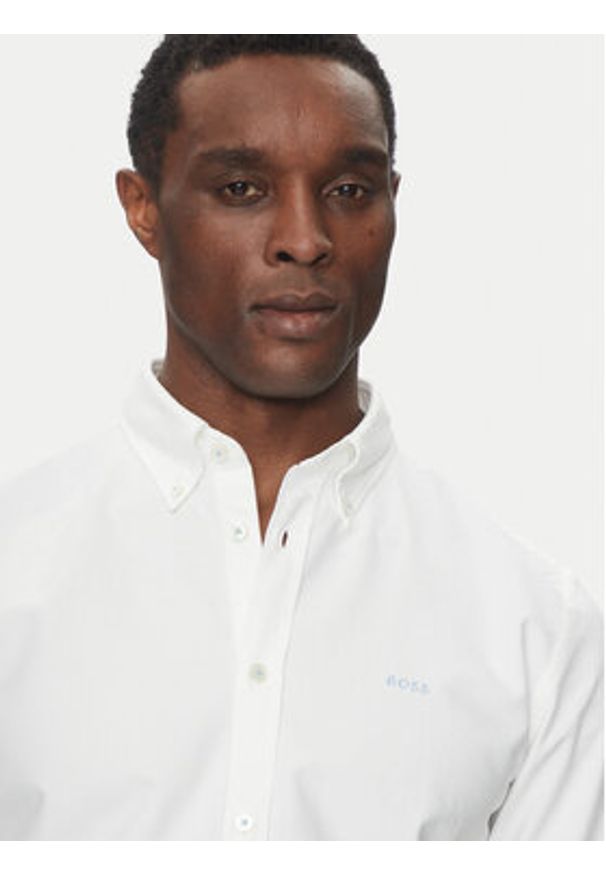 BOSS Koszula H-Roan 50521996 Biały Slim Fit. Kolor: biały. Materiał: bawełna