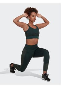 Adidas - adidas Legginsy Optime Training Shiny HL8653 Zielony Slim Fit. Kolor: zielony. Materiał: syntetyk #4