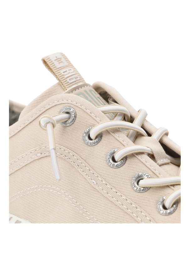 Big-Star - Trampki damskie Big Star, tekstylna cholewka sznurowany fason klasyczna gumowa podeszwa lekka konstrukcja minimalistyczny design, beżowe, TT274387. Zapięcie: sznurówki. Kolor: biały. Materiał: guma. Szerokość cholewki: normalna. Styl: klasyczny