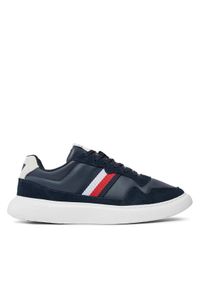 TOMMY HILFIGER - Tommy Hilfiger Sneakersy Light Cupsole Lth Mix Stripes FM0FM04889 Niebieski. Kolor: niebieski. Materiał: materiał