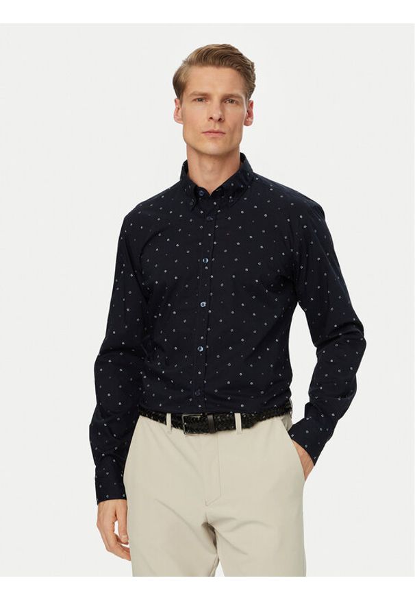 BOSS Koszula Rickert 50559627 Granatowy Regular Fit. Kolor: niebieski
