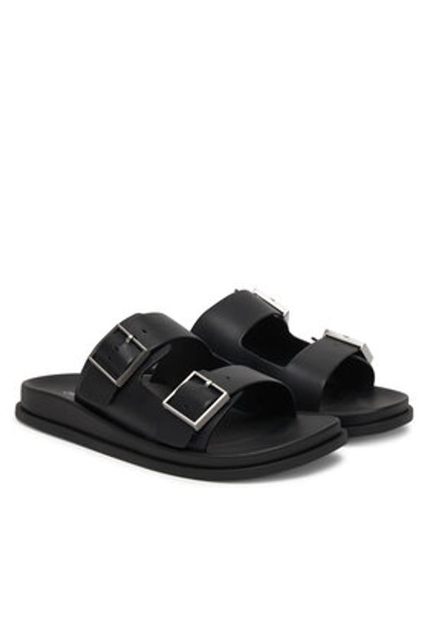 Calvin Klein Klapki City Sandal Buckle Lth HW0HW02885 Czarny. Kolor: czarny. Materiał: skóra