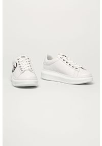 Karl Lagerfeld - Buty skórzane. Nosek buta: okrągły. Zapięcie: sznurówki. Kolor: biały. Materiał: skóra. Szerokość cholewki: normalna. Obcas: na obcasie. Wysokość obcasa: średni #5