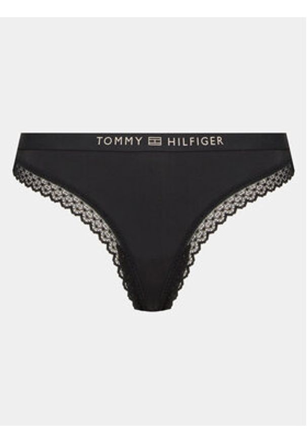 TOMMY HILFIGER - Tommy Hilfiger Stringi UW0UW04184 Czarny. Kolor: czarny. Materiał: syntetyk