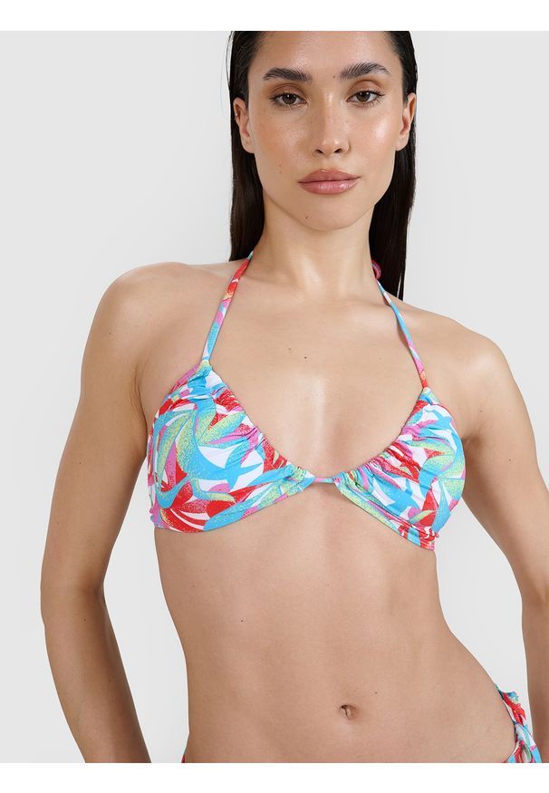 4f - 4F Góra od bikini damska - multikolor XL. Kolor: wielokolorowy. Materiał: materiał, włókno, syntetyk, elastan