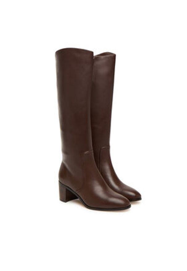 Lauren Ralph Lauren - LAUREN RALPH LAUREN Kozaki Charly 802974388002 Brązowy. Kolor: brązowy. Materiał: skóra