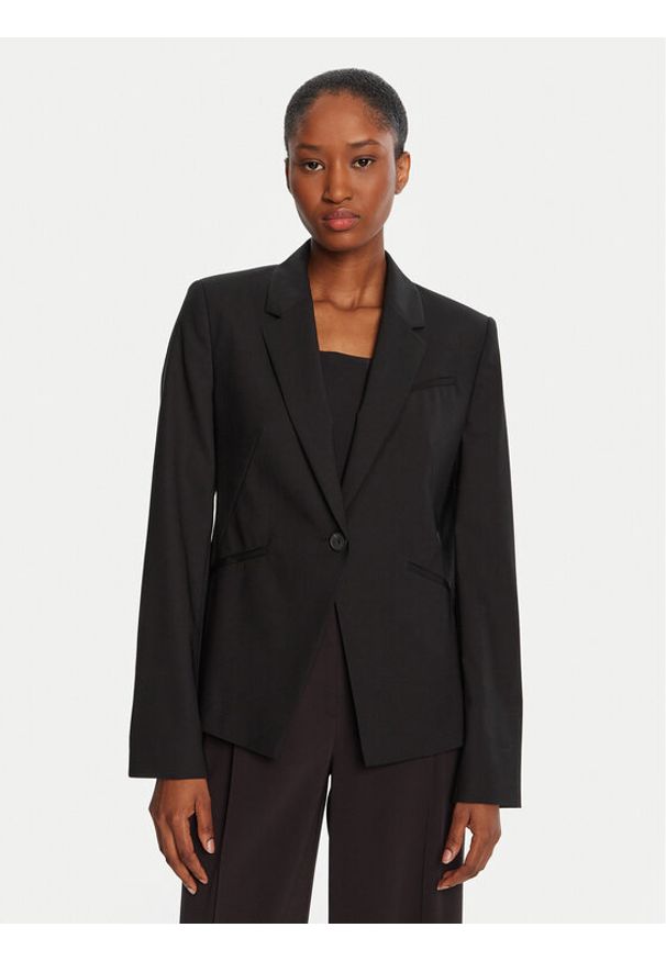 BOSS Marynarka Jia9 50546622 Czarny Slim Fit. Kolor: czarny. Materiał: wełna
