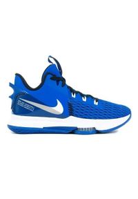 Buty do chodzenia męskie Nike Lebron Witness V. Zapięcie: sznurówki. Kolor: niebieski. Materiał: materiał, syntetyk, tkanina. Szerokość cholewki: normalna. Sport: turystyka piesza