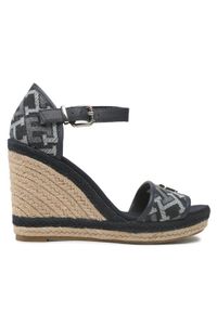 TOMMY HILFIGER - Tommy Hilfiger Espadryle Th Monogram Denim Wedge FW0FW06935 Granatowy. Kolor: niebieski. Materiał: materiał