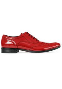 Faber - Czerwone lakierowane obuwie męskie - Austerity T19. Kolor: czerwony. Materiał: lakier. Styl: klasyczny, wizytowy #1