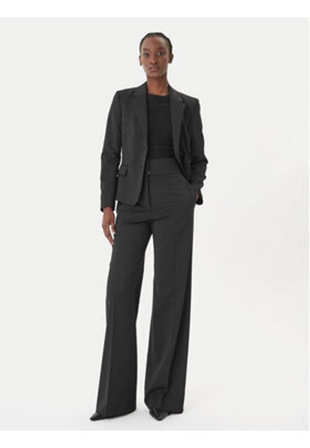 Hugo - HUGO Spodnie materiałowe Himia 50516143 Czarny Wide Leg. Kolor: czarny. Materiał: syntetyk