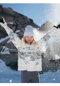 4f - 4F Bluza dresowa loose nierozpinana bez kaptura dziewczęca - biała 122/128 (6-8 lat). Okazja: na co dzień, na uczelnię. Typ kołnierza: bez kaptura. Kolor: biały. Materiał: dresówka. Wzór: nadruk. Sezon: lato. Styl: casual, sportowy #1