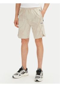 BOSS Szorty sportowe Hecon Desert Active 50537740 Beżowy Regular Fit. Kolor: beżowy. Materiał: syntetyk. Styl: sportowy