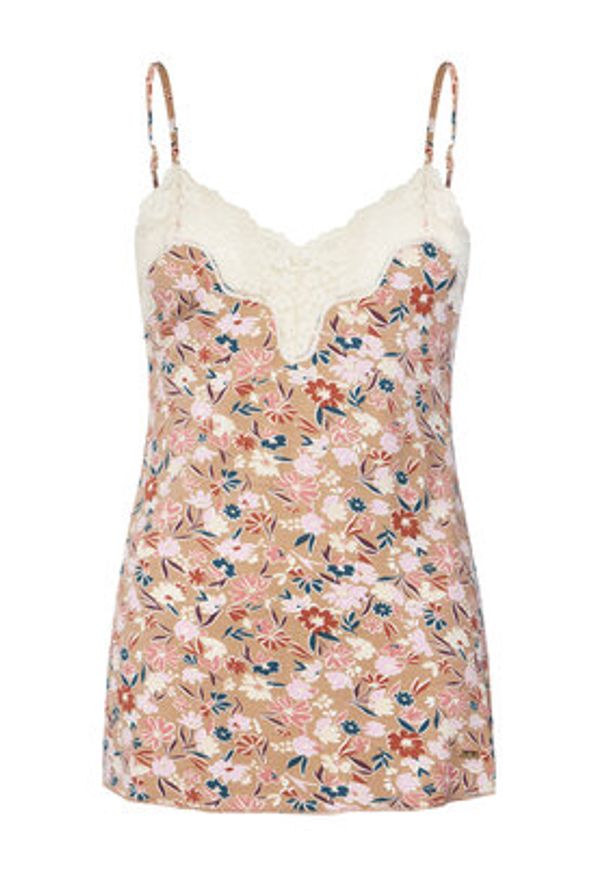 United Colors of Benetton - United Colors Of Benetton Koszulka piżamowa 3RKC3H00L Beżowy Regular Fit. Kolor: beżowy. Materiał: wiskoza