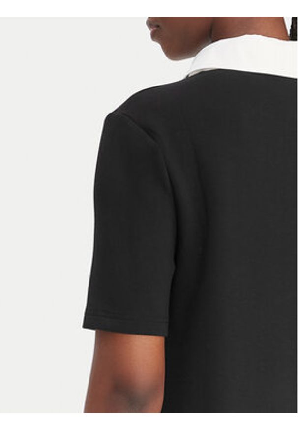 Karl Lagerfeld - KARL LAGERFELD Sukienka codzienna B1W13029 Czarny Regular Fit. Okazja: na co dzień. Typ kołnierza: dekolt w karo. Kolor: czarny. Materiał: wiskoza, syntetyk. Typ sukienki: proste. Styl: casual