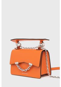 Karl Lagerfeld torebka skórzana 206W3054.61 kolor pomarańczowy. Kolor: pomarańczowy. Materiał: skórzane. Rodzaj torebki: na ramię #4