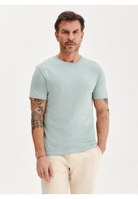 Pako Lorente - PAKO LORENTE – Bawełniany zielony t-shirt. Okazja: na co dzień. Kolor: zielony, niebieski, żółty, oliwkowy. Materiał: bawełna. Styl: casual