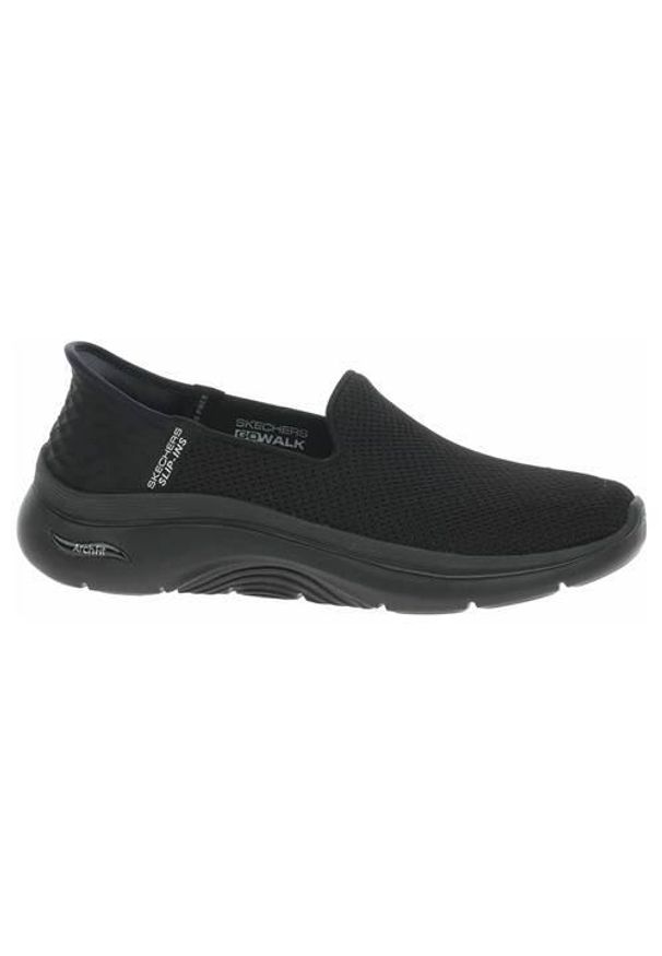 skechers - Buty do chodzenia damskie Skechers Slip-ins: Go Walk Arch Fit 2.0. Zapięcie: bez zapięcia. Kolor: czarny. Materiał: materiał, syntetyk, tkanina. Szerokość cholewki: normalna. Sport: turystyka piesza