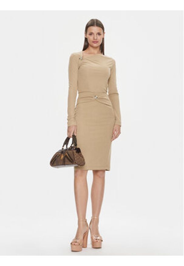 Guess Spódnica mini W4RD81 KAQL2 Beżowy Bodycon Fit. Kolor: beżowy