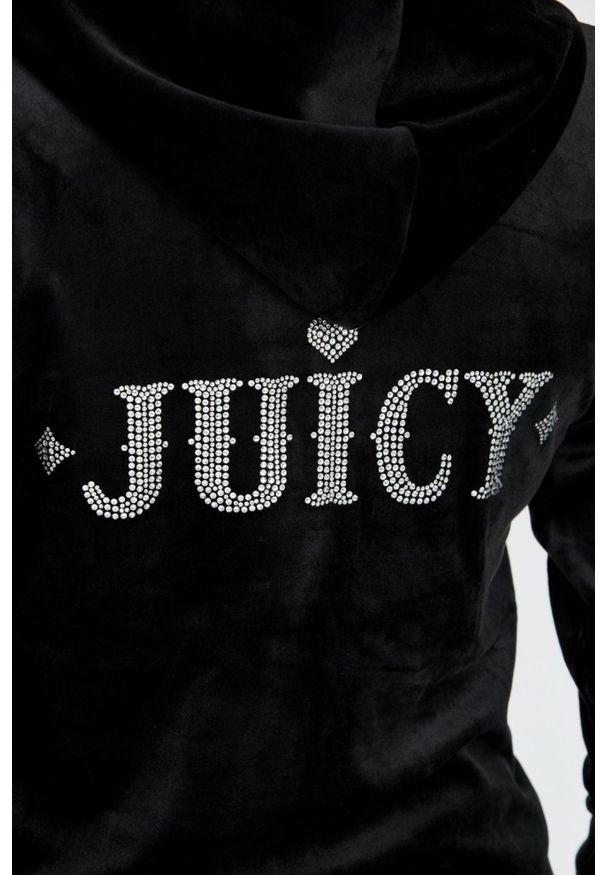 Juicy Couture - JUICY COUTURE Czarna damska bluza z cyrkoniami Rodeo Robertson, Rozmiar M. Kolor: czarny
