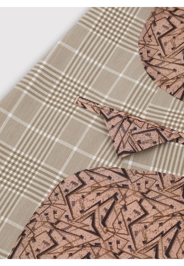 Pako Lorente - PAKO LORENTE – Beżowa marynarka męska w kratę. Kolor: beżowy. Materiał: poliester, wiskoza, elastan. Styl: boho