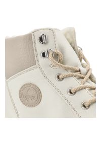 Białe Botki Rieker Ocieplane Obuwie Damskie. Okazja: na spacer, na co dzień. Zapięcie: sznurówki. Kolor: biały. Materiał: materiał, syntetyk. Sezon: zima, jesień. Styl: casual #7