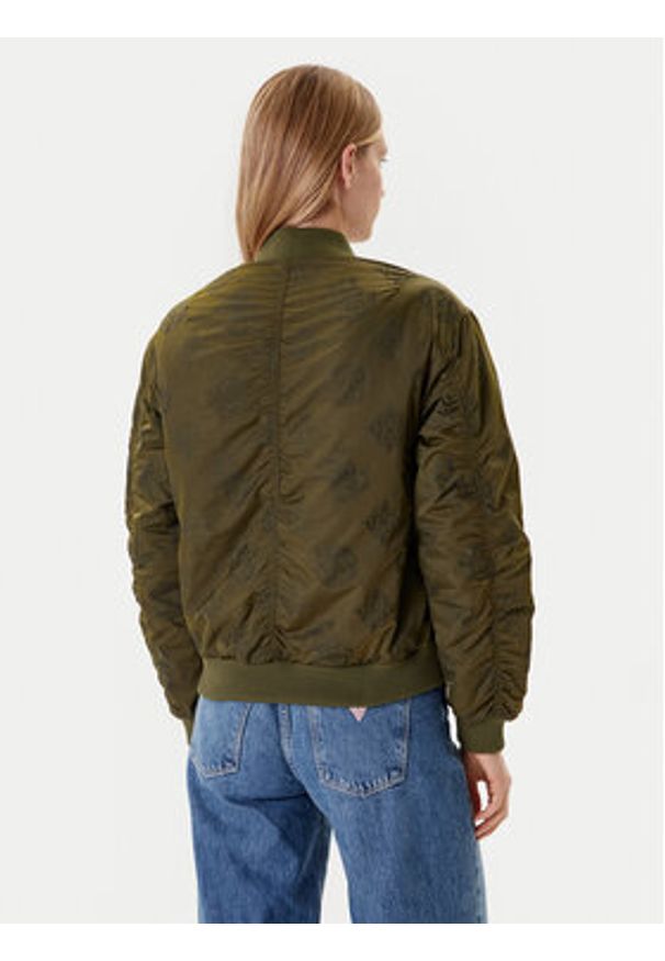 Guess Kurtka bomber W5YL08 WHDK2 Khaki Regular Fit. Kolor: brązowy. Materiał: syntetyk