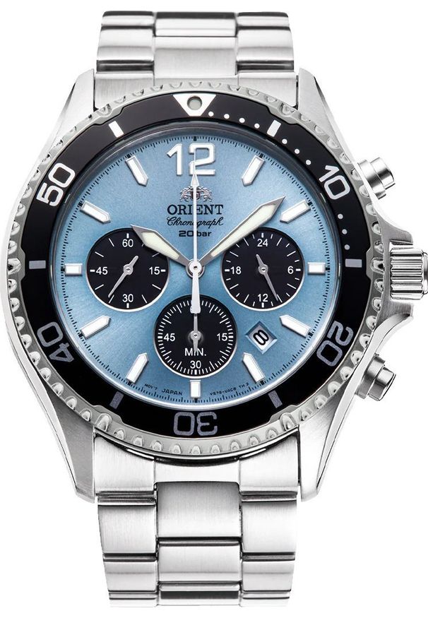 orient - Zegarek męski Orient RA-TX0206L10B srebrny. Kolor: srebrny