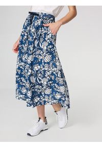 Spódnica midi damska TBS Janiejup. Kolor: biały, wielokolorowy, niebieski. Styl: elegancki