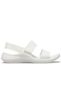 Klapki Crocs Literide 360 Sandal 206711-1CN - białe. Kolor: biały. Materiał: guma, syntetyk, dzianina, materiał. Wzór: paski. Sezon: lato. Styl: klasyczny #1