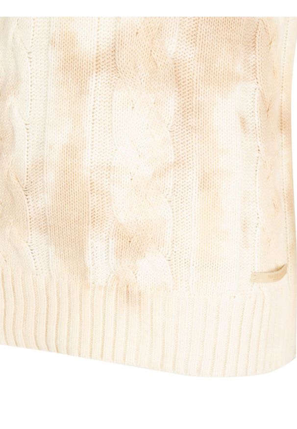 Takeshy Kurosawa Sweter | 83063 | Maglia Treccia Sfumata | Mężczyzna | Kremowy. Okazja: na co dzień. Kolor: kremowy. Materiał: wełna, bawełna, poliamid. Wzór: aplikacja, ze splotem. Styl: casual