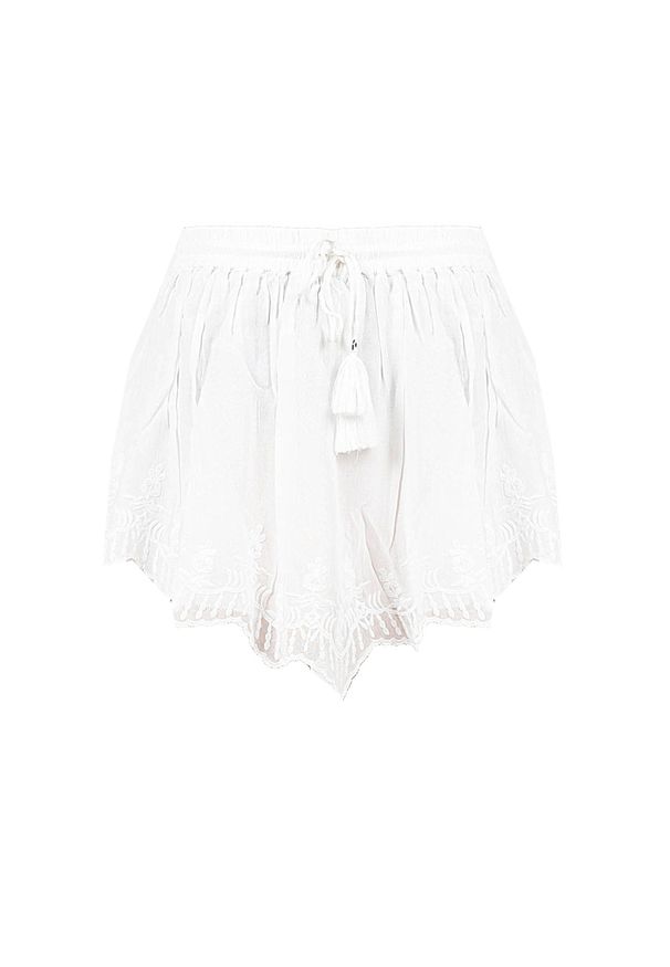 Pepe Jeans Szorty "Florence" | PL801010 | Florence | Kobieta | Biały. Okazja: na co dzień. Kolor: biały. Materiał: wiskoza. Wzór: aplikacja, haft. Styl: casual