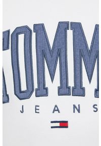 Tommy Jeans Bluza DM0DM12543.PPYY męska kolor biały z kapturem z aplikacją. Typ kołnierza: kaptur. Kolor: biały. Materiał: bawełna, dzianina. Wzór: aplikacja #3