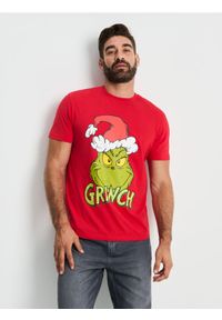 Sinsay - Koszulka z krótkim rękawem Grinch - czerwony. Kolor: czerwony. Długość rękawa: krótki rękaw. Długość: krótkie
