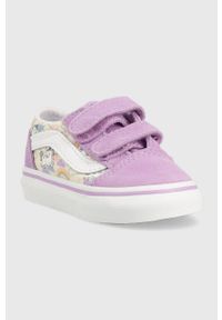 Vans tenisówki dziecięce kolor fioletowy. Nosek buta: okrągły. Zapięcie: rzepy. Kolor: fioletowy. Materiał: guma #2